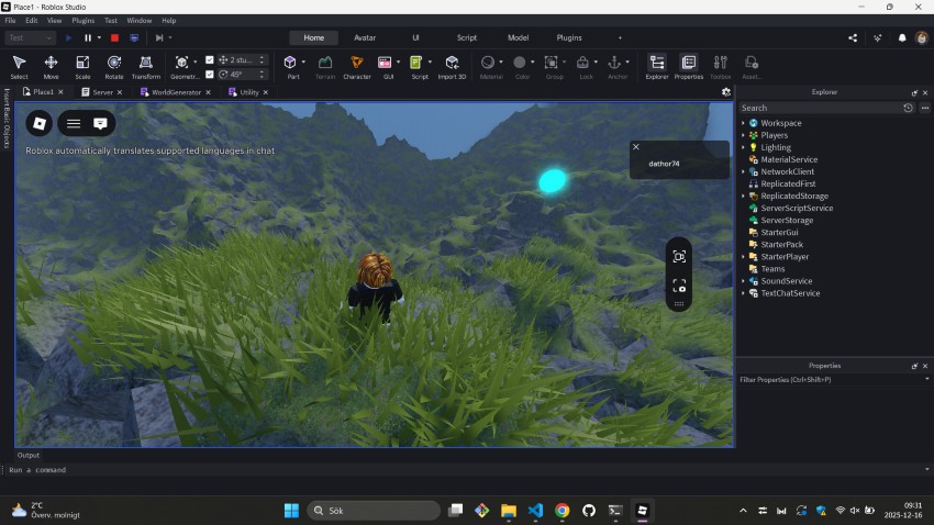Generated landscape - view from Roblox Studio 